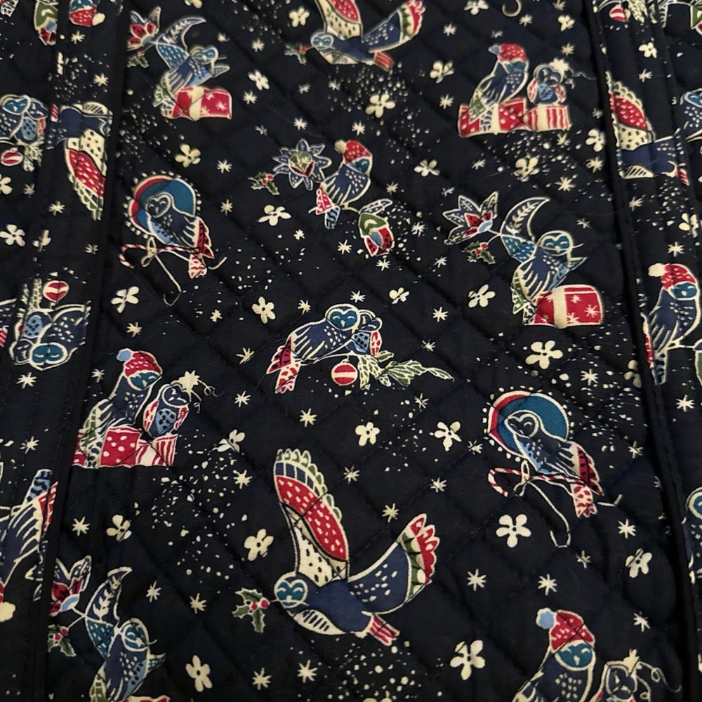 Vera Bradley Iconic Vera Tote & Hipster Set Holiday Owls Navy Background NWT - Picture 6 of 16